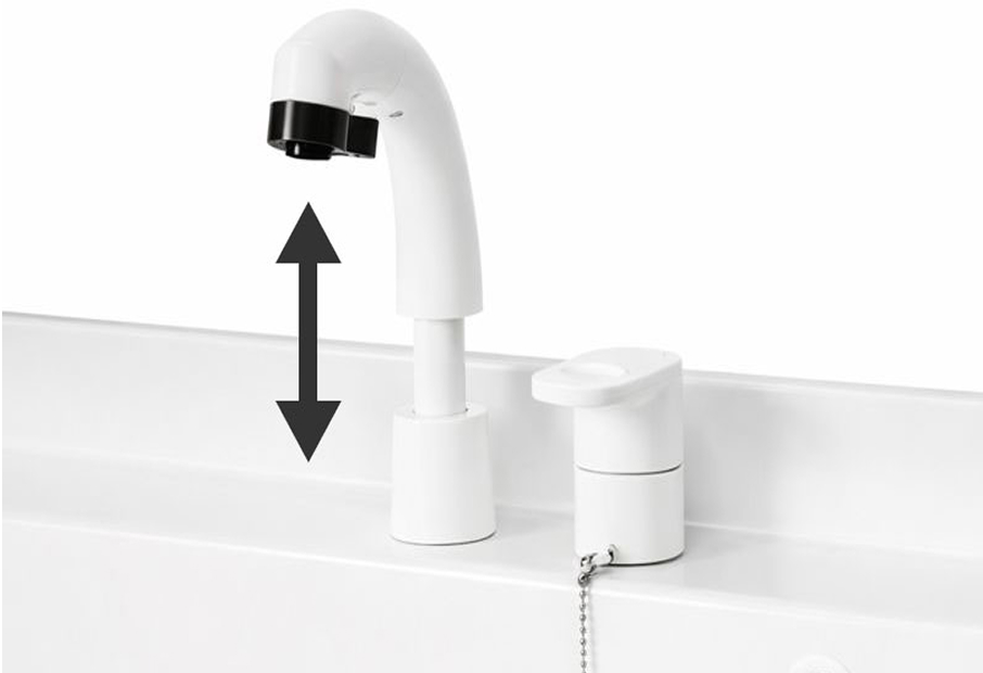 ホース内蔵のシャワー水栓